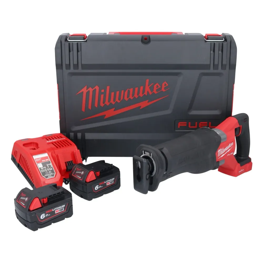 Sierra sable Milwaukee M18 ONEFSZ-602X baterí 18 V sin escobillas + 2x baterías 6,0 Ah + cargador + caja HD