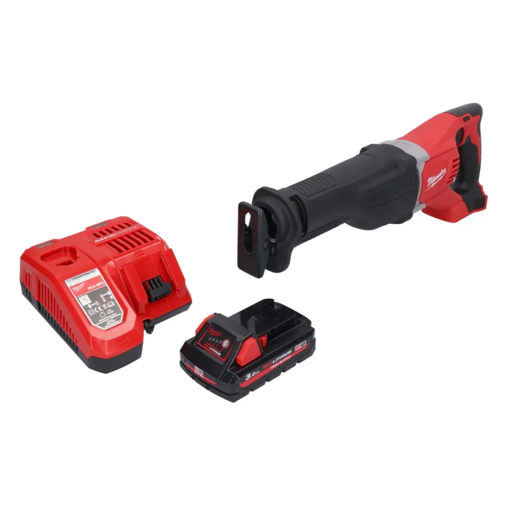 Sierra de sable sin cable Milwaukee M18 BSX-302 18V + 2x Baterías 3.0 Ah + Cargador