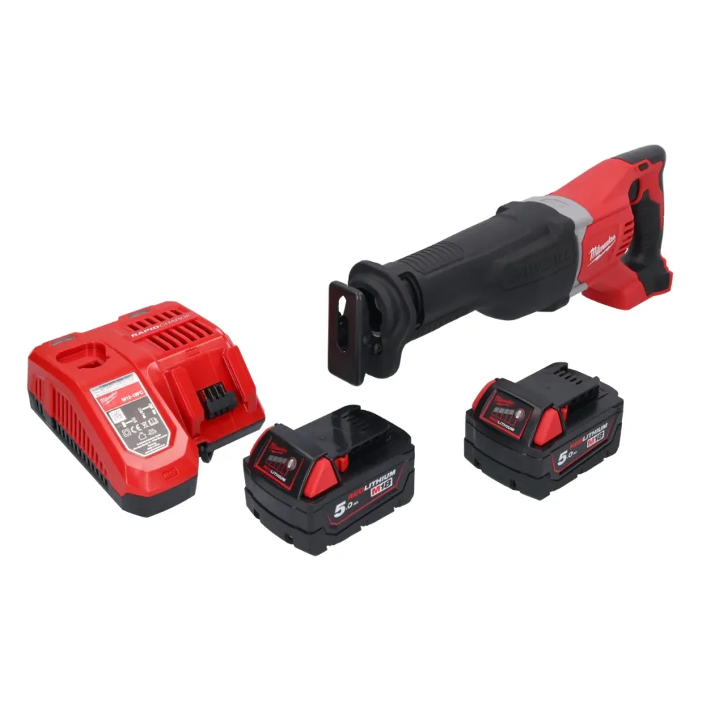Sierra de sable sin cable Milwaukee M18 BSX-502 18 V + 2x baterí 5.0 Ah + cargador