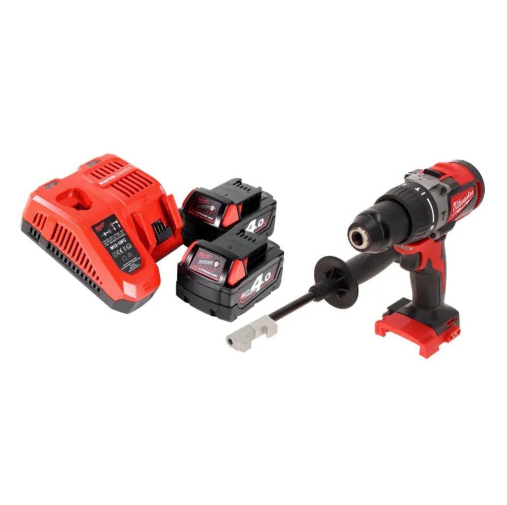 Taladro percutor inalámbrico Milwaukee M18 BLPD2-402 FC 18 V 82 Nm sin escobillas + 2x baterías 4,0 Ah + cargador