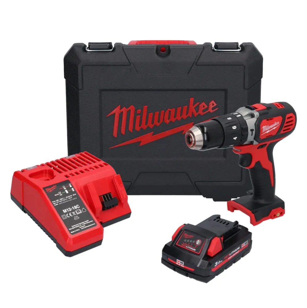 Taladro percutor inalámbrico Milwaukee M18 BPD-301C 18 V 60 Nm + 1x baterí 3,0 Ah + cargador + maletín