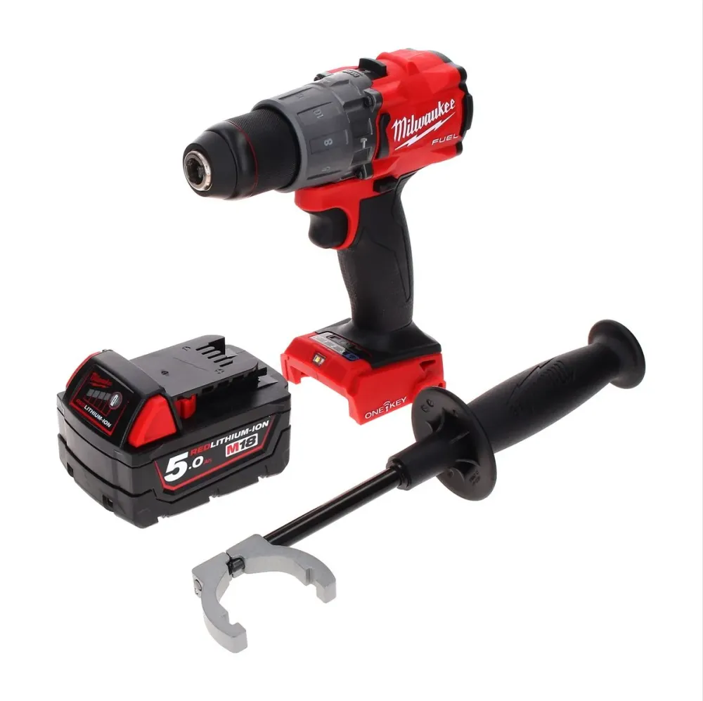 Taladro percutor inalámbrico Milwaukee M18 ONEPD2-501 18 V 135 Nm Brushless One Key Bluetooth + 1x baterí 5,0 Ah - sin car...