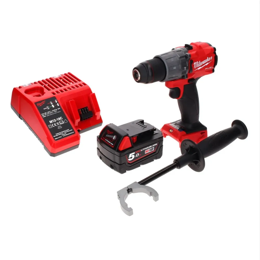 Taladro percutor inalámbrico Milwaukee M18 ONEPD2-501C 18 V 135 Nm Brushless One Key Bluetooth + 1x baterí 5,0 Ah + cargador