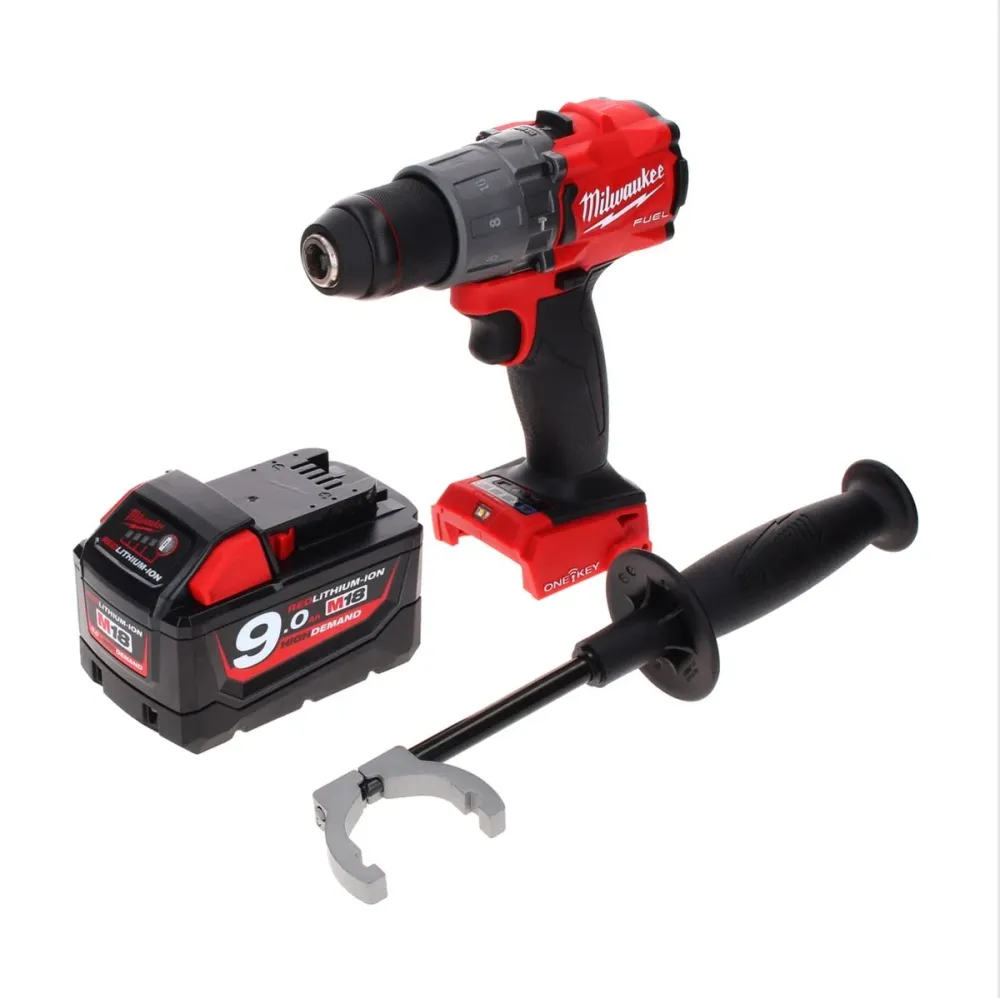 Taladro percutor inalámbrico Milwaukee M18 ONEPD2-901 18 V 135 Nm Brushless One Key Bluetooth + 1x baterí 9,0 Ah - sin car...