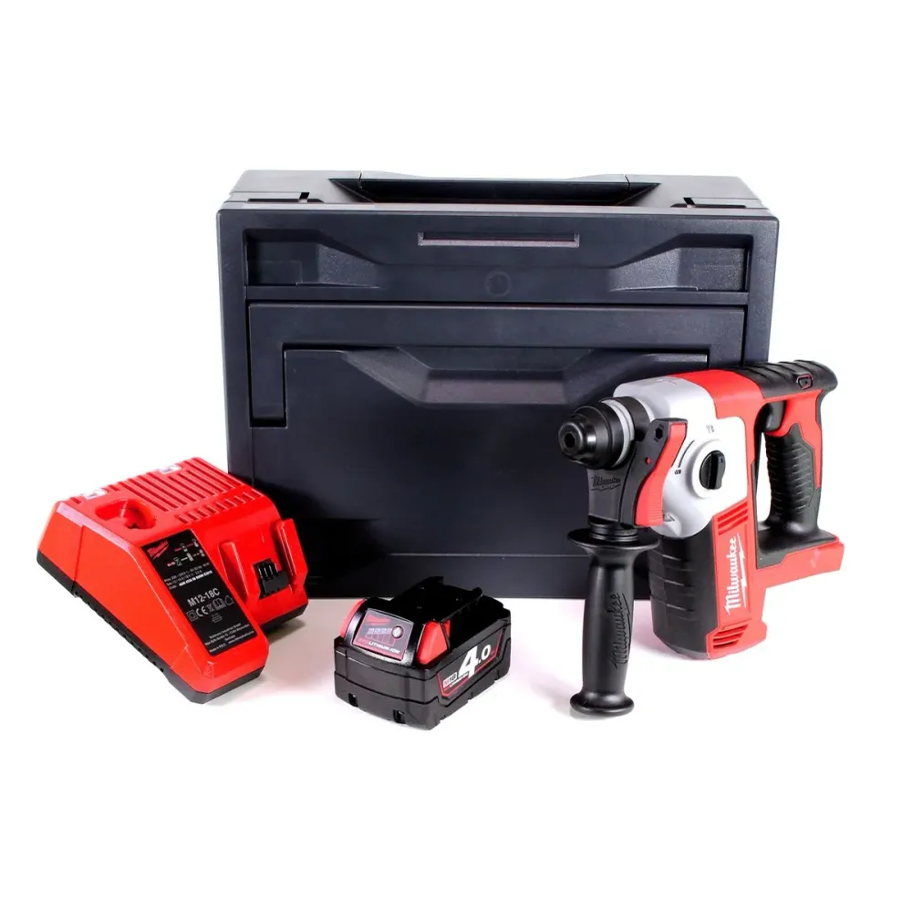 Taladro percutor Milwaukee M18 BH-401M baterí 18V 1.2J SDS-plus + 1x baterí 4.0Ah + cargador + M-Box