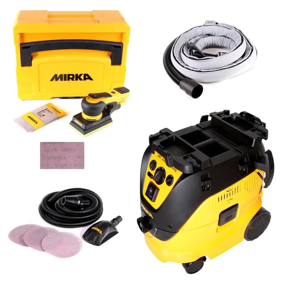 Mirka DEOS System PRO (KIT1719WOMDE) Lijadora orbital DEOS 353 CV + aspirador industrial 1230 M AFC + manguera de aspiraci...