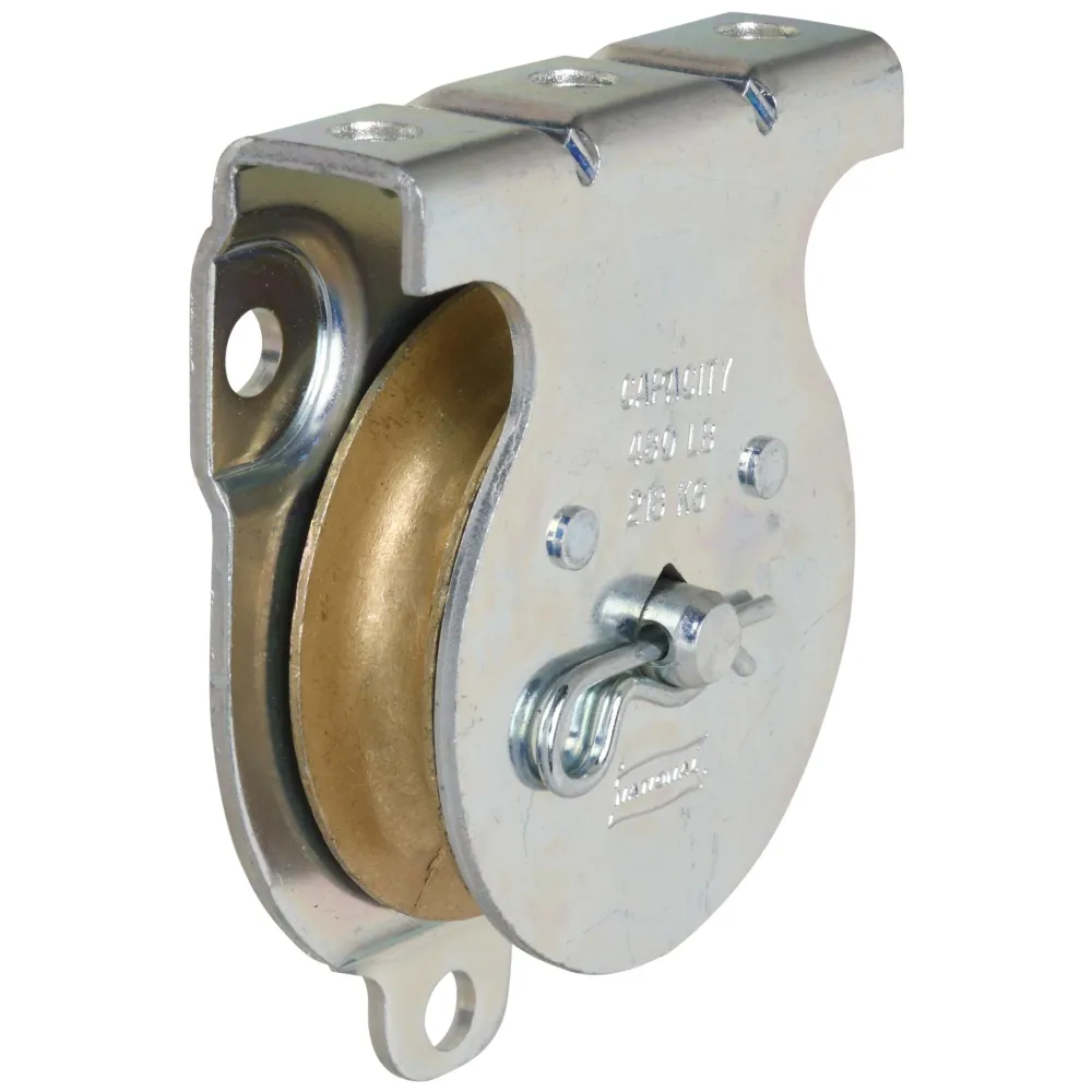 Polea simple 3219BC de 2" para montaje en pared o techo, resistente al agua, galvanizada National Hardware