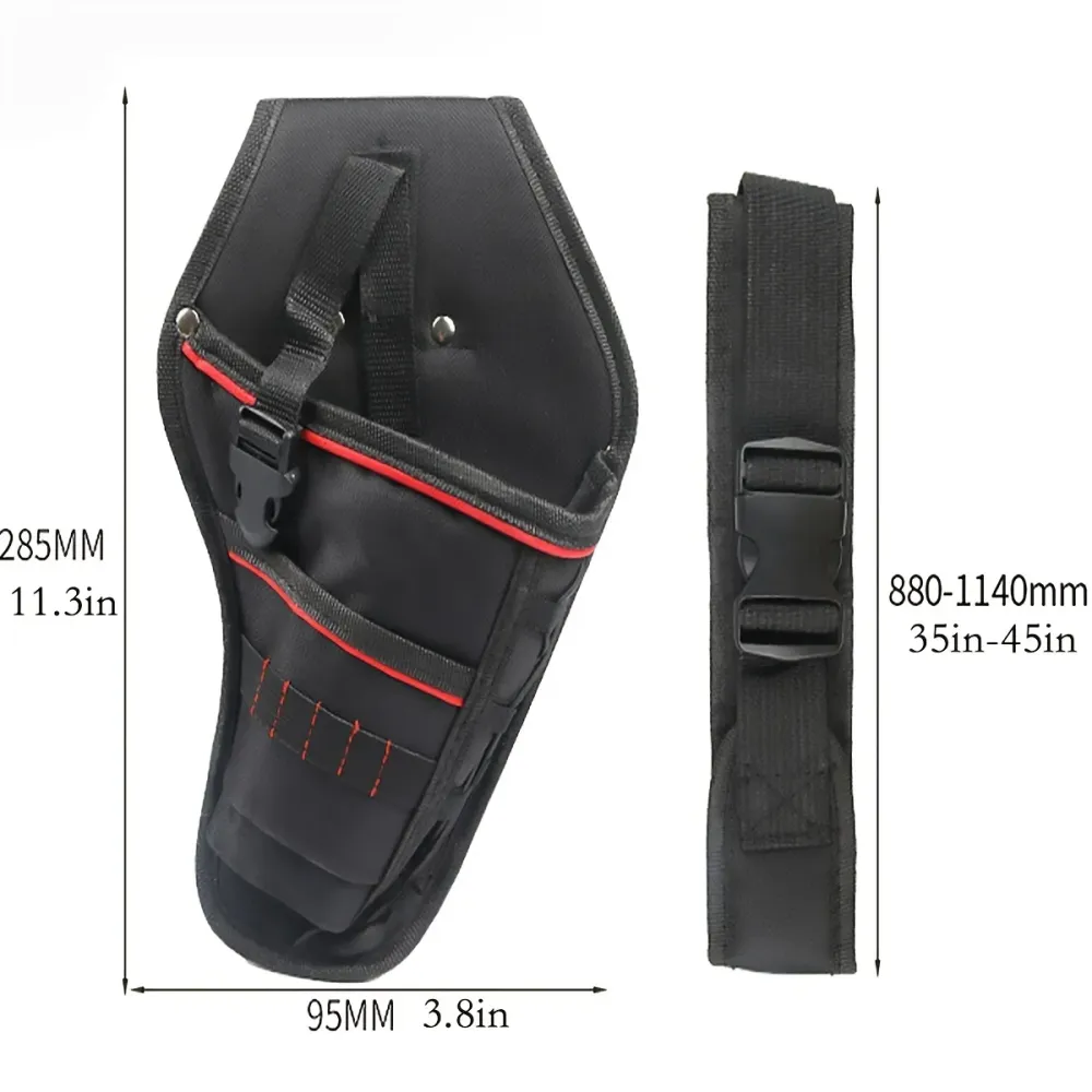 Funda para taladro con múltiples bucles para herramientas y diseño en ángulo para equilibrar uniformemente el peso en el c...