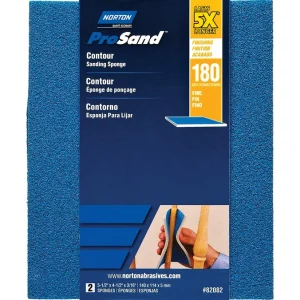 Esponja de lijado de contorno fino Norton ProSand de 5,5 pulg. de largo x 4,5 pulg. de ancho x 0,188 pulg., grano 180 - Of...