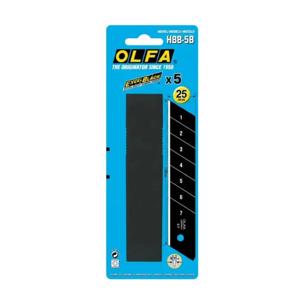 Paquete 5 Cuchillas OLFA HBB-5B Repuesto 25mm