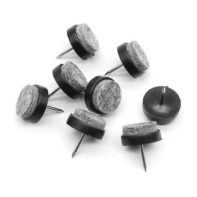 Pack 24 Almohadilla Con Clavo De Fieltro Redonda Para Mueble Negro