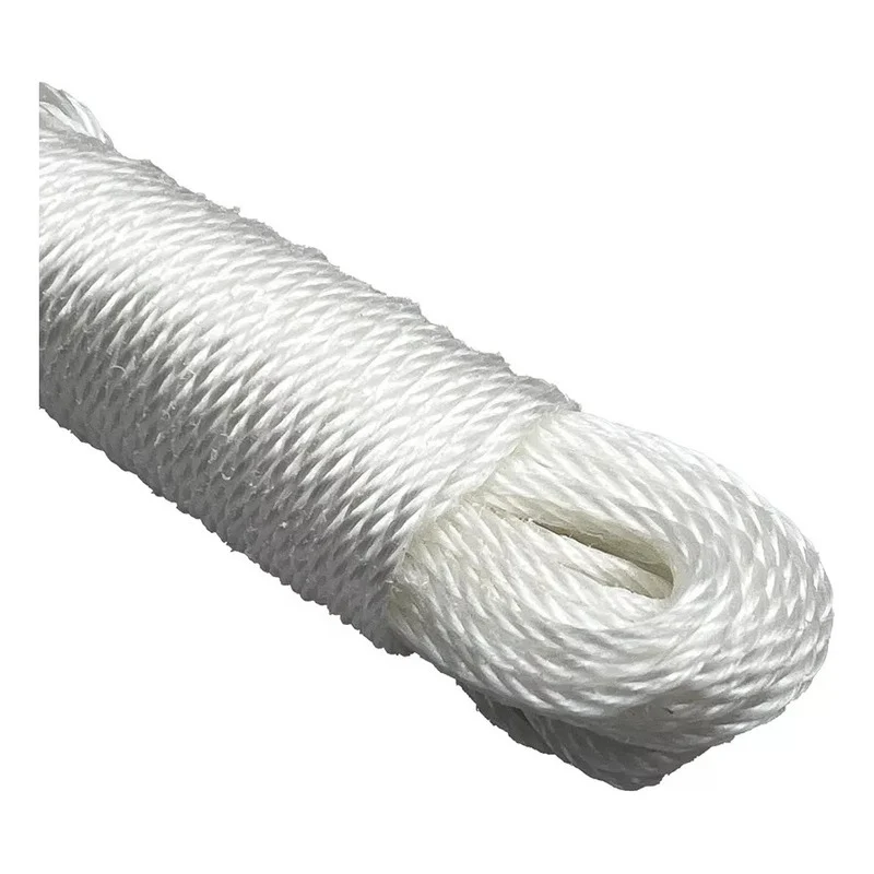 Pack 5 Cuerdas Multiuso De Nylon 4mm X 20m Blanco