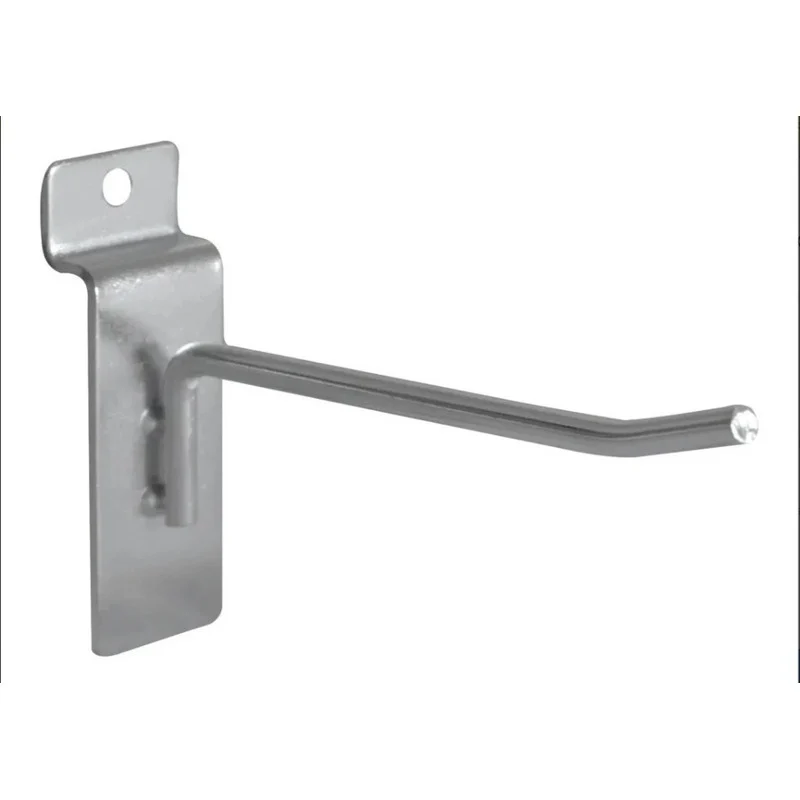 Pack 10 Ganchos Panel Ranurado 15 Cm Plateado
