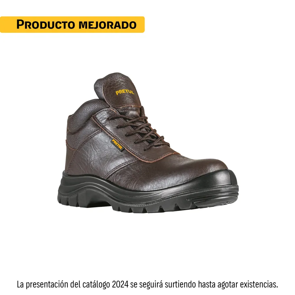 Bota de seguridad café, #23, casquillo de poliamida, Pretul