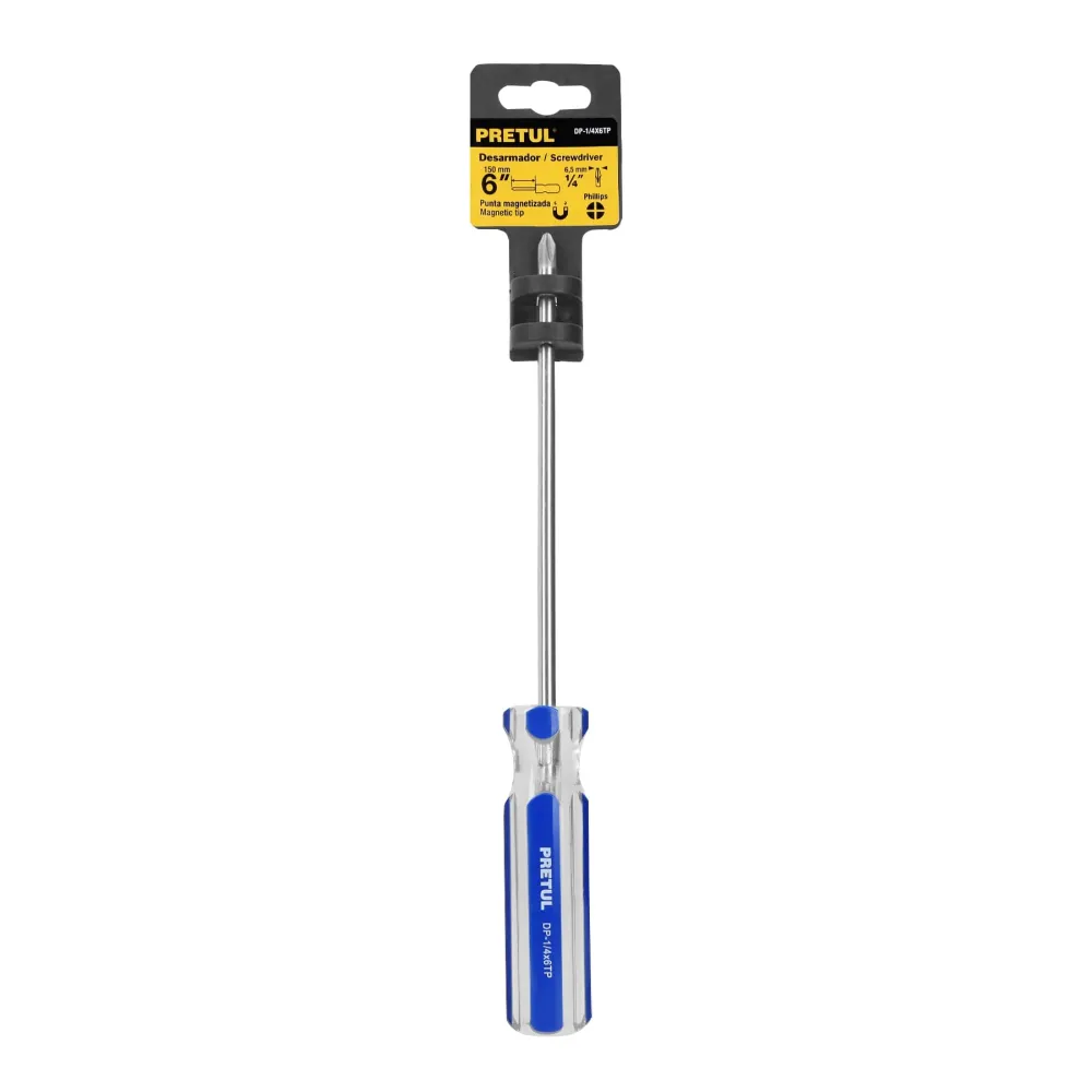 Desarmador estrella 1/4"x6" Pretul