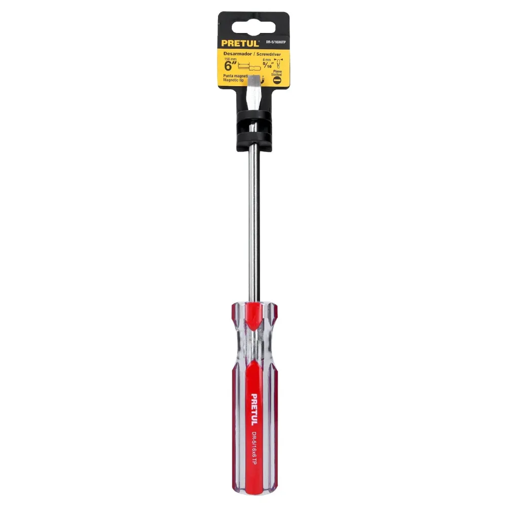 Desarmador plano 5/16"x6" Pretul