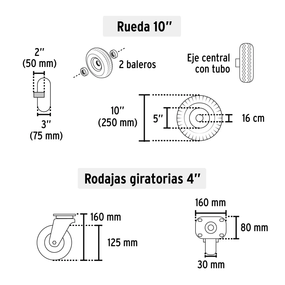 Diablo de carga convertible 3 en 1, 270Kg, Pretul