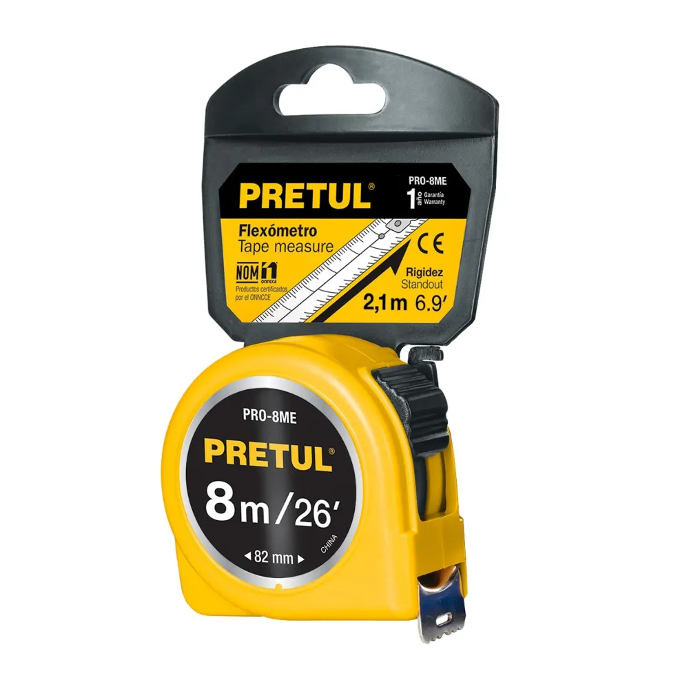 Flexómetro de 8 m - Pretul PRO-8ME