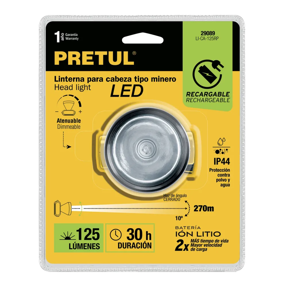 Linterna de minero LED 160 lm recargable, Pretul