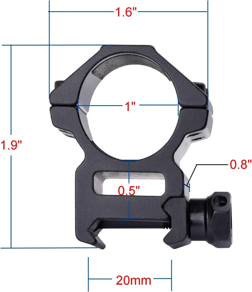 Anillos de alcance óptico de 1.000 de 1 pulgada para soportes de alcance perfil medio, 2 piezas Quierox - Tienda Online