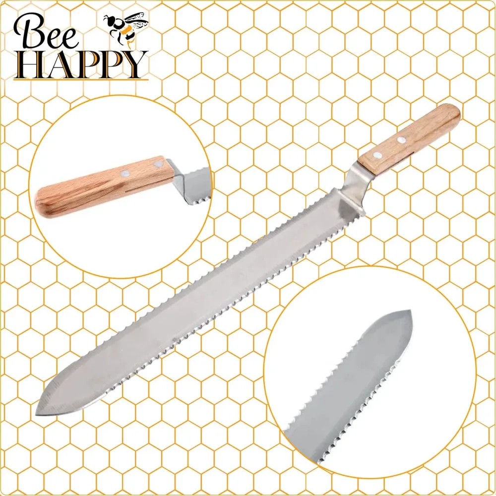 Cortador de panal de abejas de doble filo con mango de madera Quierox - Tienda Online