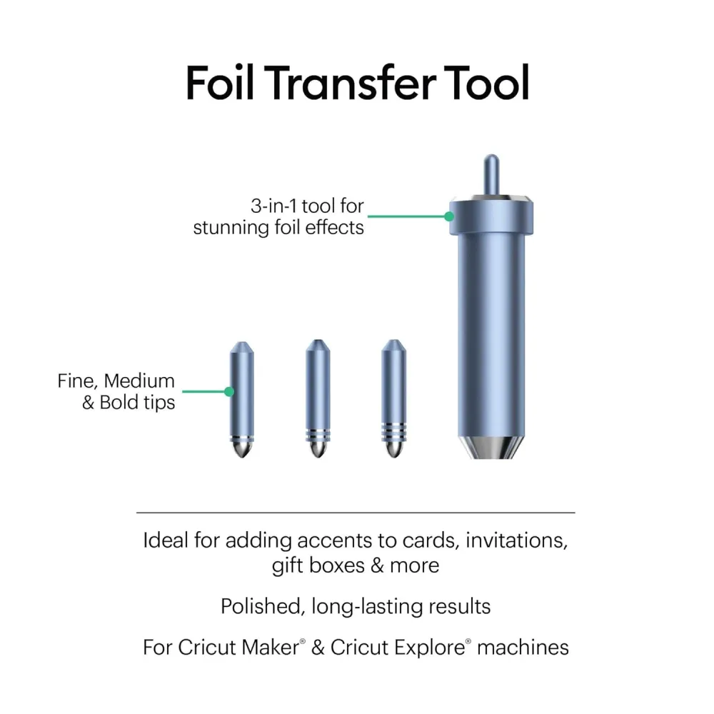Cricut Kit de transferencia de papel de aluminio, 3 puntas: fino, mediano y audaz Quierox - Tienda Online