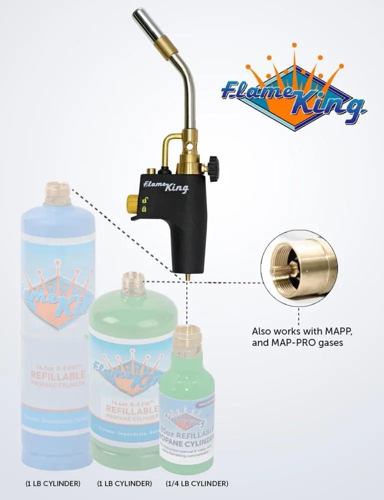 Flame King Cabezal de antorcha de propano de alta intensidad para soldadura Quierox - Tienda Online