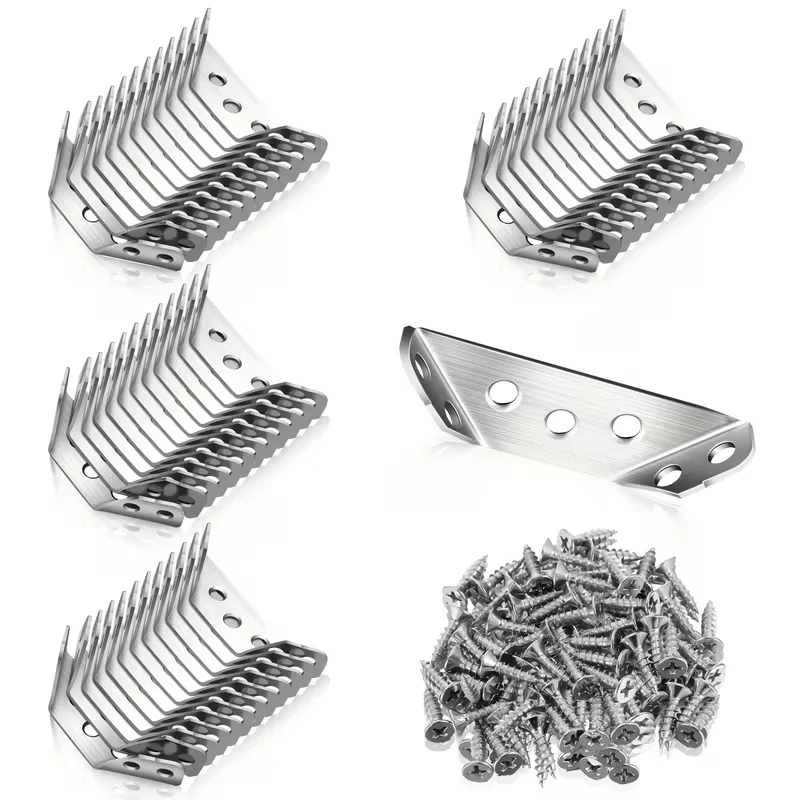 Juego de 50 esquinas de acero inoxidable univer con tornillos Quierox - Tienda Online