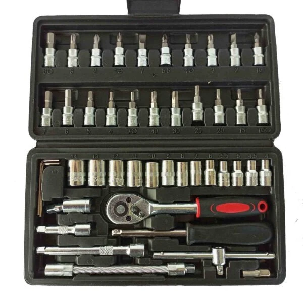 Juego de 46 llaves de trinquete de 1/4" con estuche de almacenamiento Quierox - Tienda Online