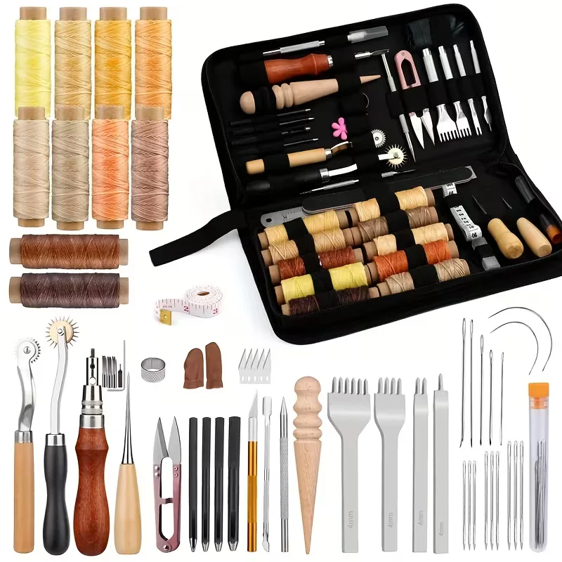 Kit de Costura, Kit de Artesaní en Cuero, Kit de Reparación de Tapicerí con Hilo Encerado Quierox - Tienda Online
