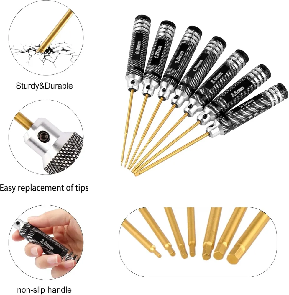 Kit de herramientas de coche RC Allen Drivers Juego de llaves, titanio para Traxxas Quierox - Tienda Online