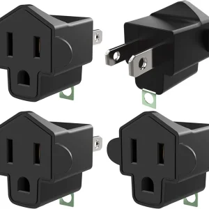 Paquete de 4 adaptadores de 3 2 clavijas, adaptador de conexión tierra Quierox - Tienda Online