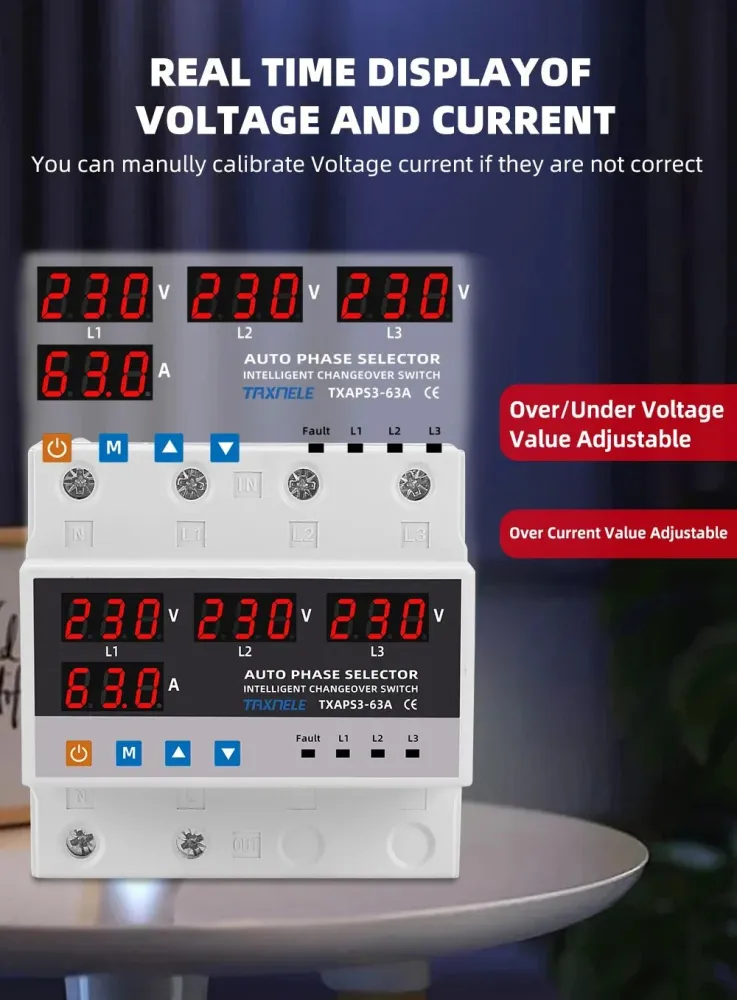 Protector de sobretensión y subtensión (ATS), interruptor de transferencia automático Quierox - Tienda Online