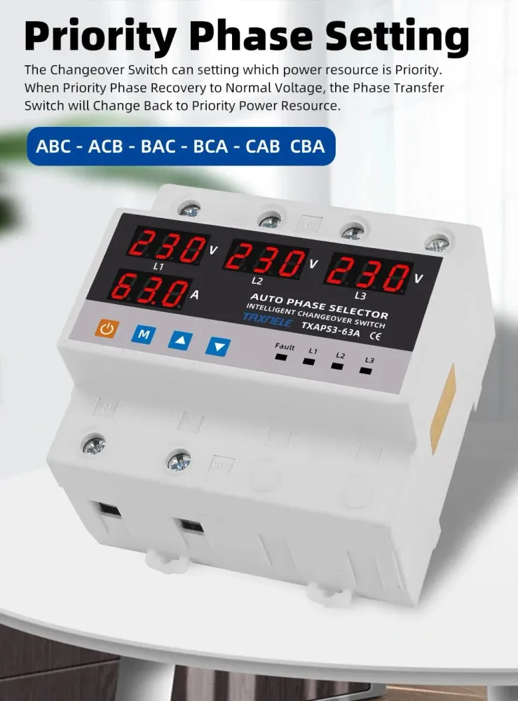 Protector de sobretensión y subtensión (ATS), interruptor de transferencia automático Quierox - Tienda Online
