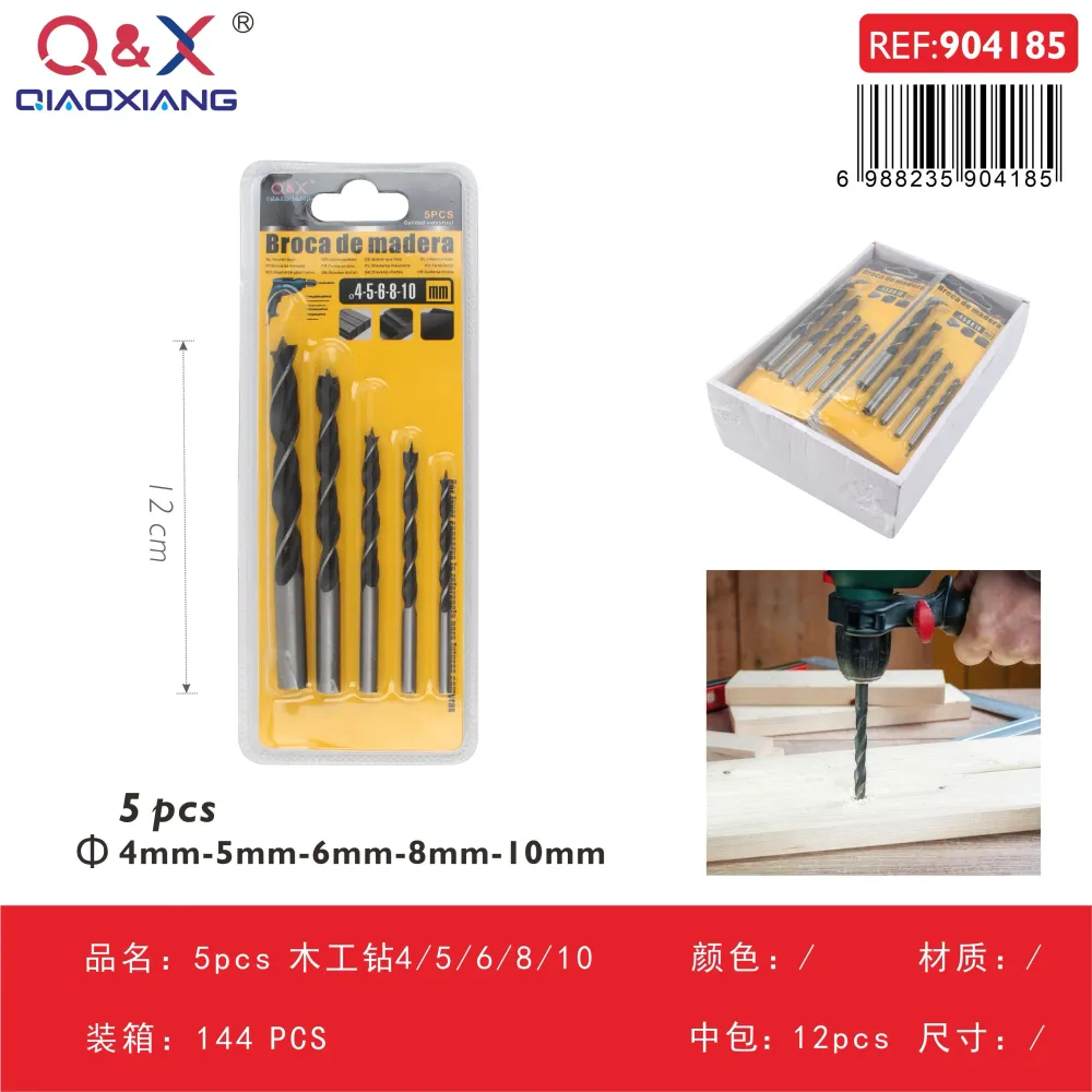 Brocas para madera 4/5/6/8/10 mm, 5 piezas Q&X