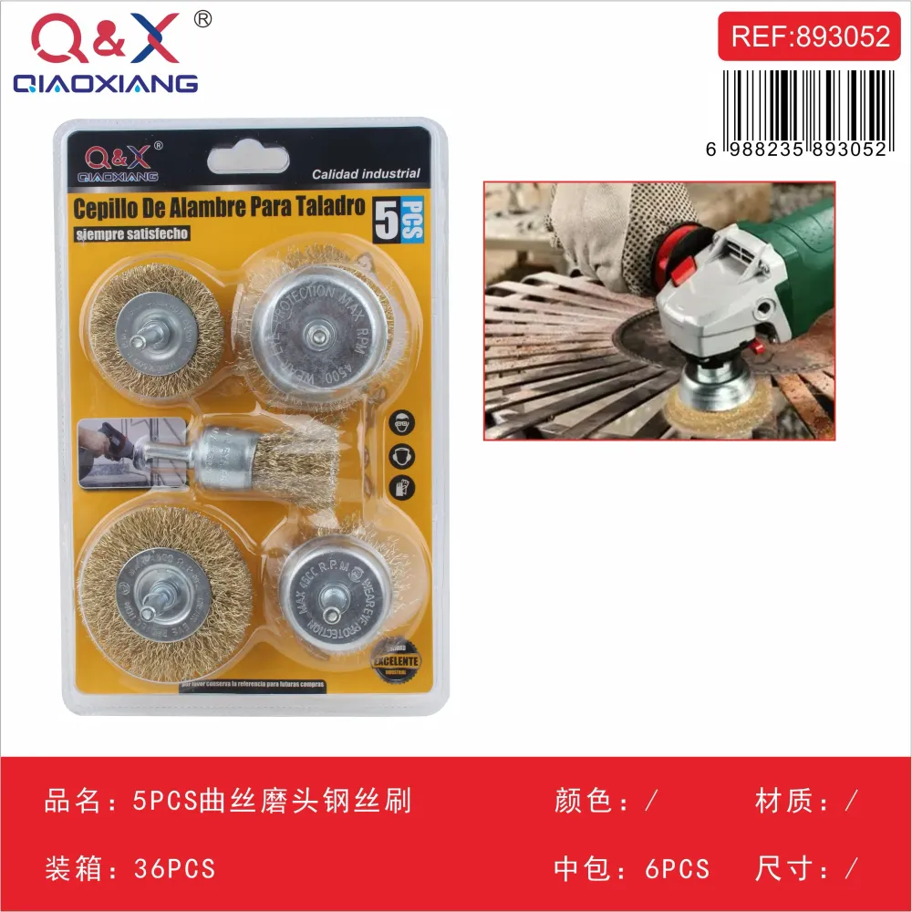 Cepillo de alambre ondulado para taladro 5 pcs Q&X