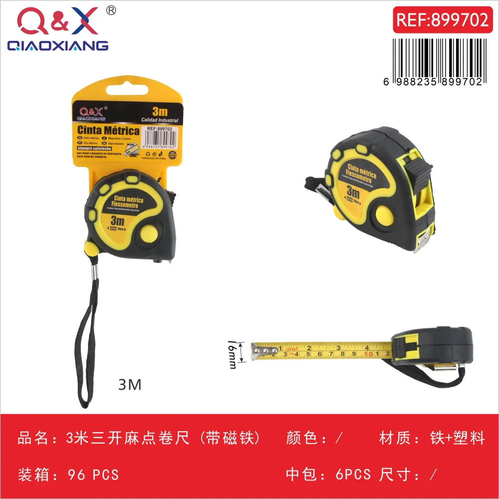 Cinta métrica triple apertura 3 m x 16 mm con imán Q&X