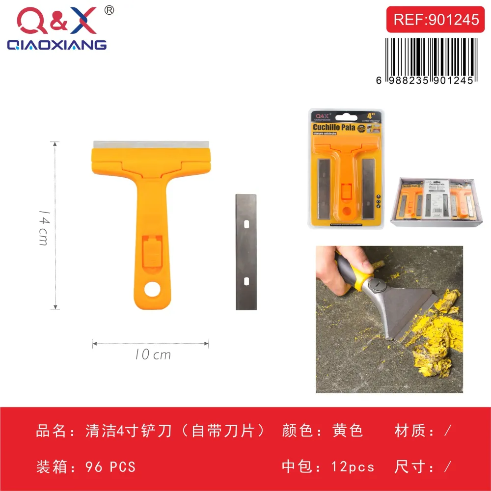 Espátula limpiadora 4 pulgadas con hoja incluida color amarillo Q&X