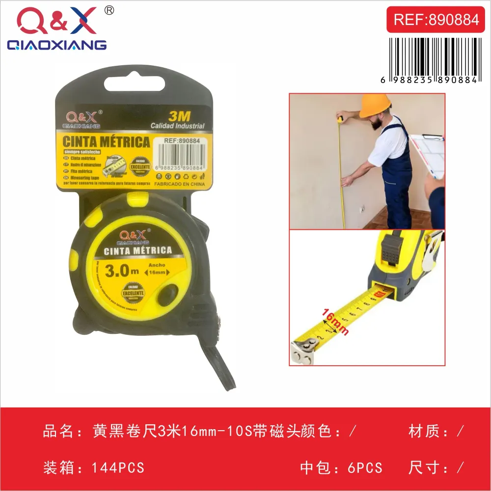 Huincha de medir amarillo/negro 3 m 16 mm 10S con imán Q&X