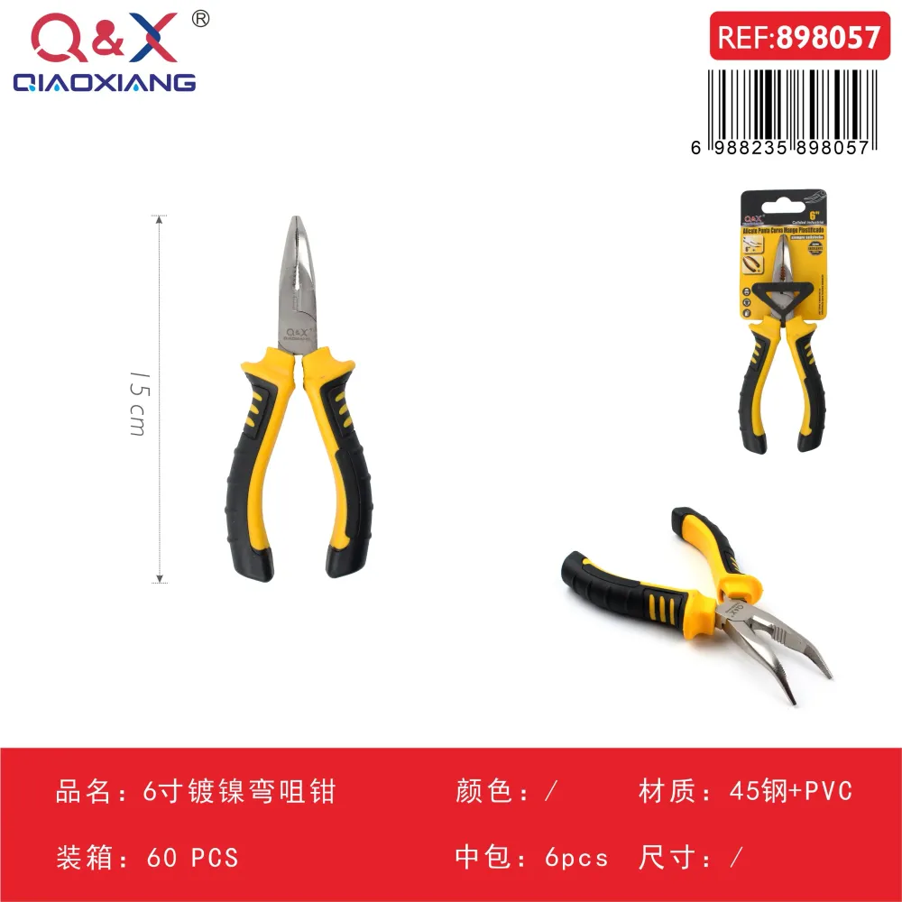 Pinza curva niquelada 6Pulgada Q&X
