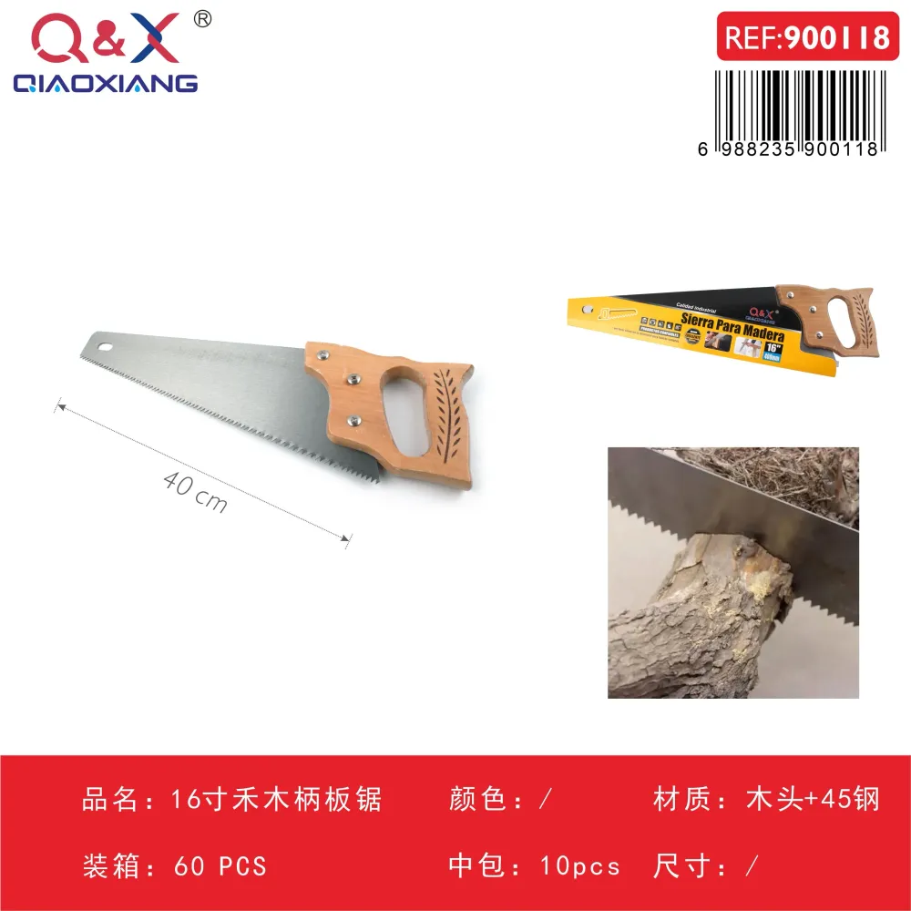 Serrucho de carpinterí mango de madera 16Pulgada Q&X