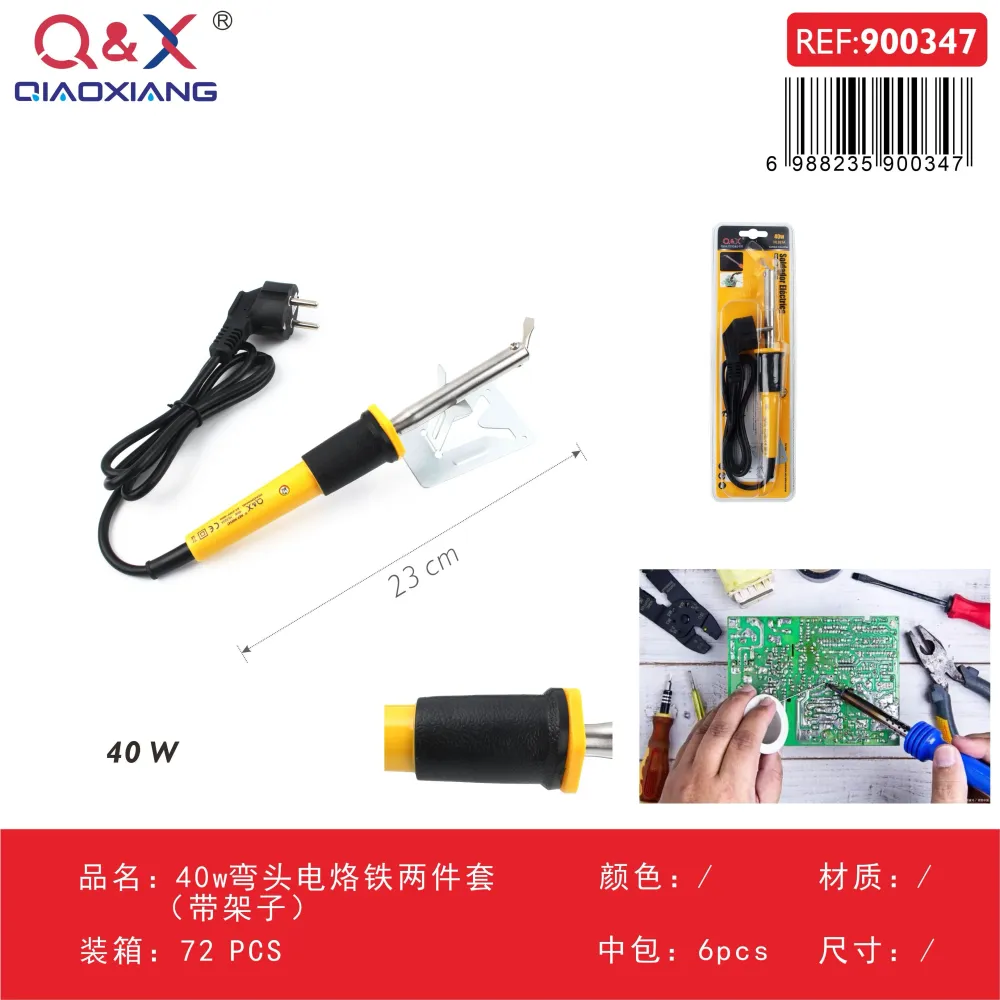 Set cautín eléctrico punta curva 40 W dos piezas con soporte Q&X
