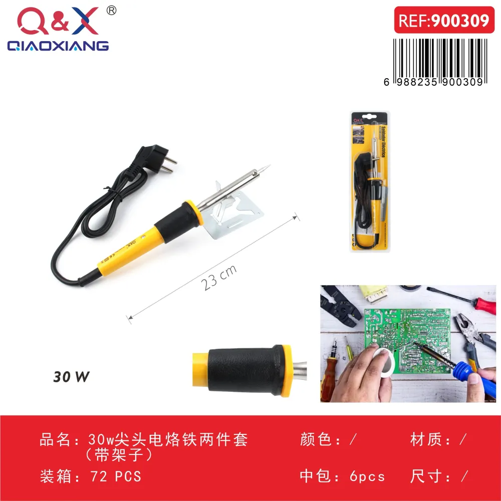 Set cautín eléctrico punta fina 30 W dos piezas con soporte Q&X