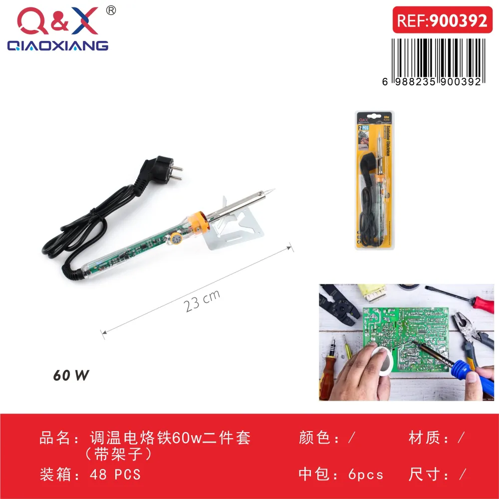 Set cautín eléctrico regulable 60 W dos piezas con soporte Q&X