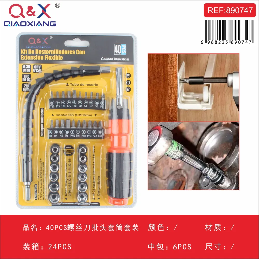 Set puntas destornillador y dados 40 pcs Q&X