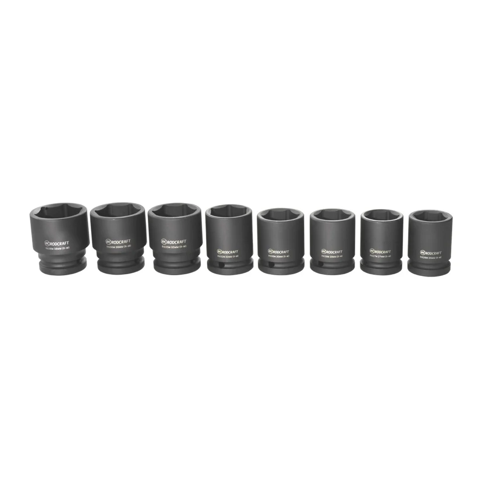 Juego de vasos Rodcraft RS618 8 piezas 3/4" acero al cromo molibdeno (8951012358) + estuche