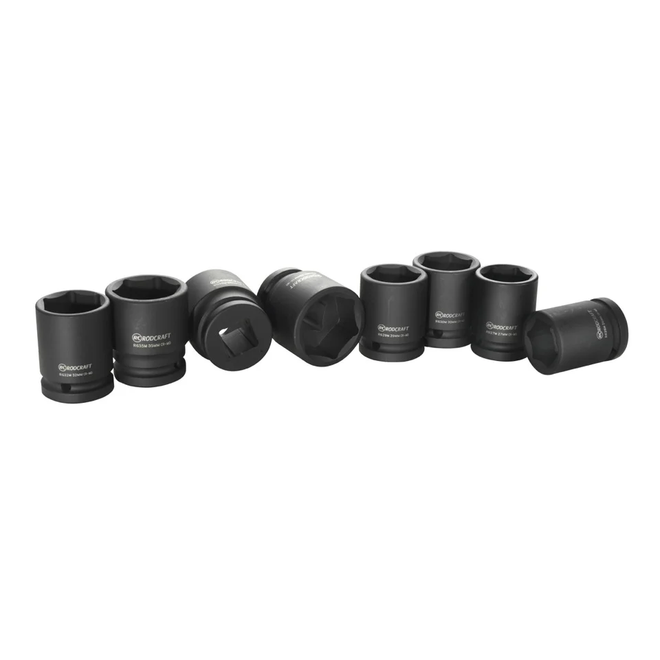Juego de vasos Rodcraft RS618 8 piezas 3/4" acero al cromo molibdeno (8951012358) + estuche