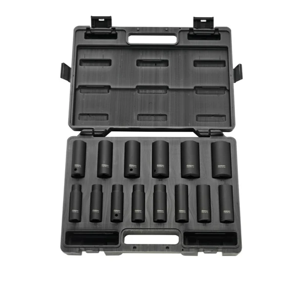 Rodcraft RS4114D juego de vasos largos 1/2" 14 piezas. Llave de vaso para tuercas CrMo resistente impactos de 10 - 27 mm (...