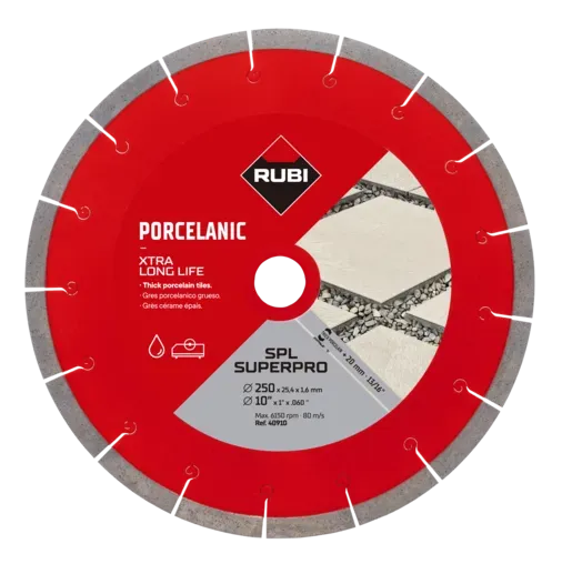 Disco diamante gres porcelánico J-SLOT - SPL SUPERPRO 250 REF 40910 Rubi