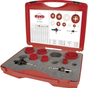 Ruko 106302 - Juego de 8 coronas perforadoras HSS bimetal para electricidad tipo EK2